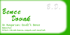 bence dovak business card